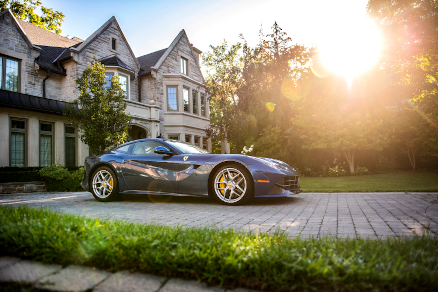 Ferrari parked at a home