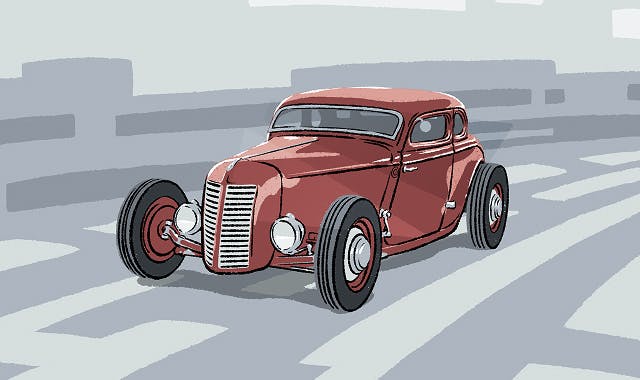 A red modified hot rod