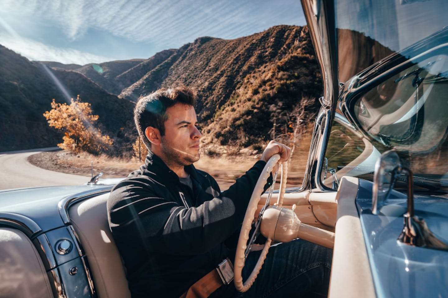 Top-down classic Corvette