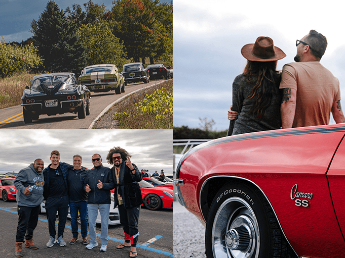 Collage of classic car photos.