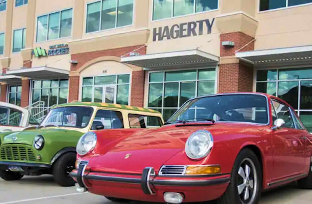 Collector cars outside Hagerty's Golden, CO office